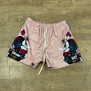 Civil Regime Mesh Shorts Floral Dove Graphic Size Medium